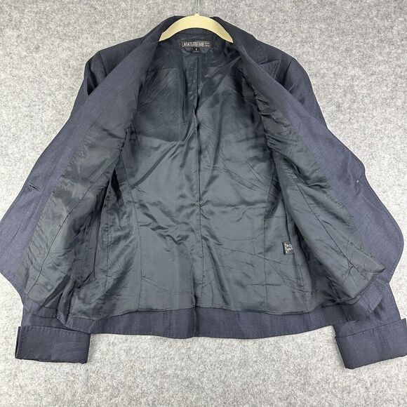 Lafayette 148 New York Blazer Womens 4 Linen Wool Notched Lapel Cuffed Jacket - Picture 11 of 16